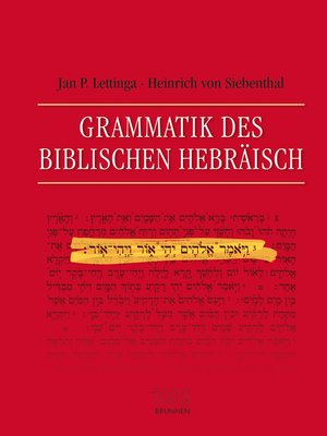 cover image of Grammatik des Biblischen Hebräisch